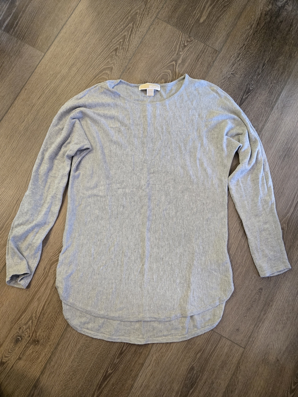 Michael Kors Light Gray Long Sleeve Crewneck Tunic